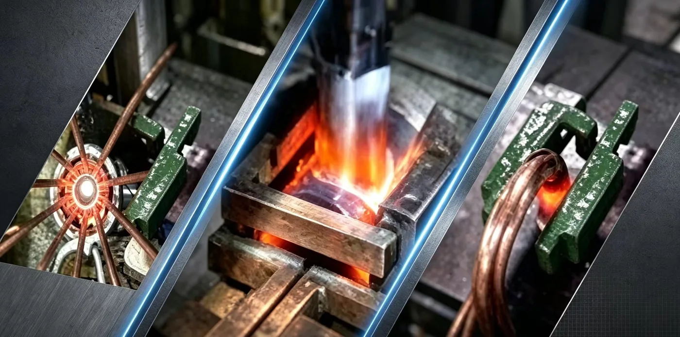 Induction brazing and welding of steel pipe joints with copper coil